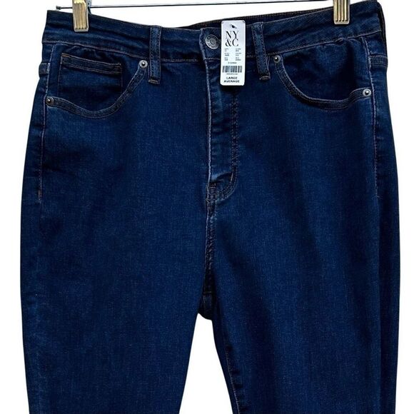NWT NY&C New York & Co. Denim Jeans Women's Large Blue High Rise Zip Fly Skinny - Picture 4 of 13